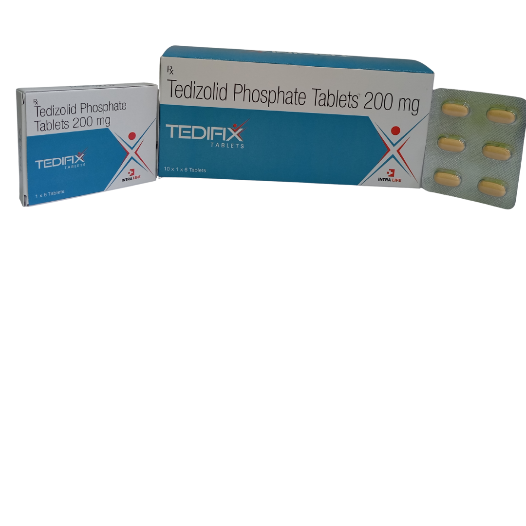 Official Tedifix 200 mg tablet carton and blister pack